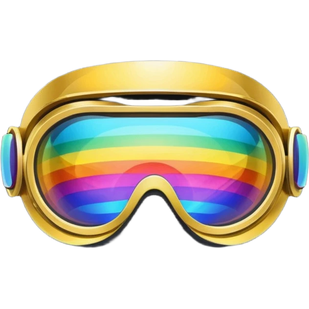 gold simulation rainbow visor goggles emoji