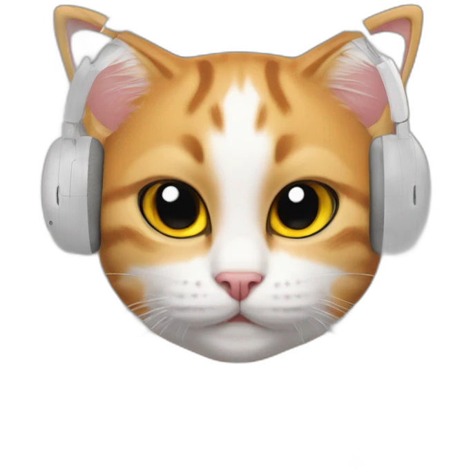 cat airpods max on head emoji