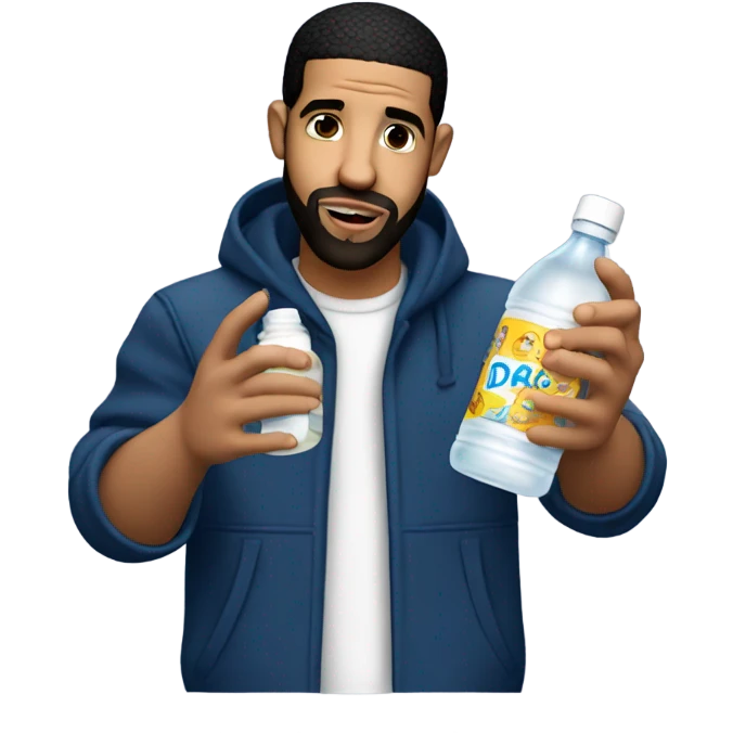 Drake the rapper holding baby oil  emoji
