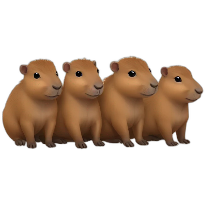six capybara babies emoji