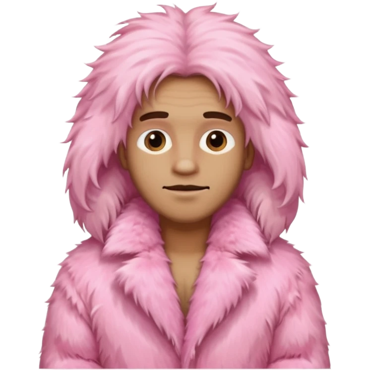 Pink fur coat male emoji