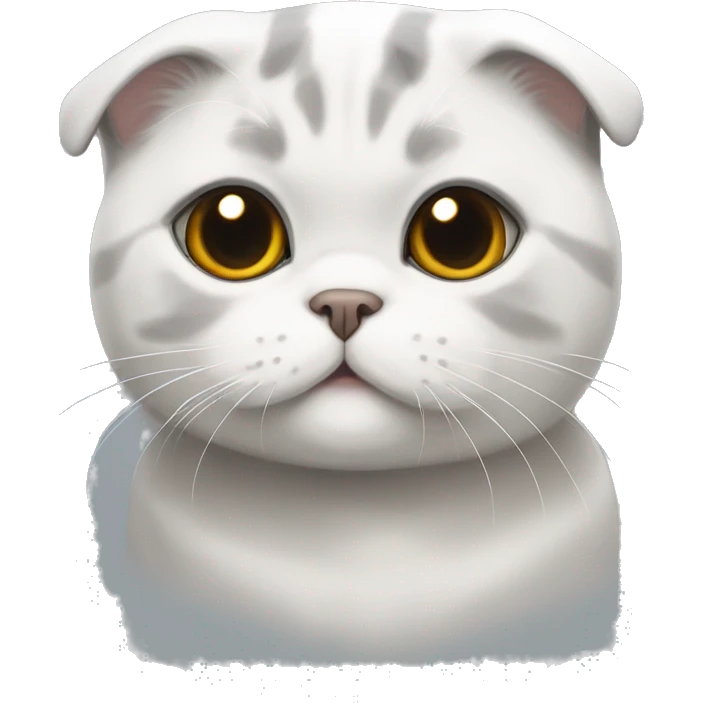 Gato Scottish fold blanco y Gris emoji