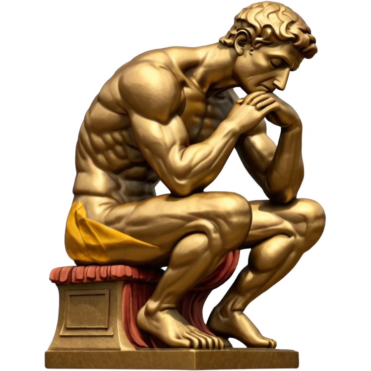 La estatua del pensandor emoji