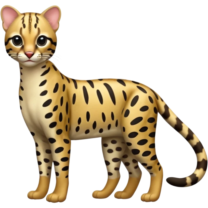 Realistic wild natural Ocelot, full body emoji