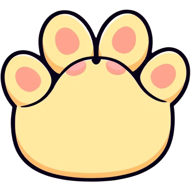 cat paw with visible toe beans and soft fur emoji