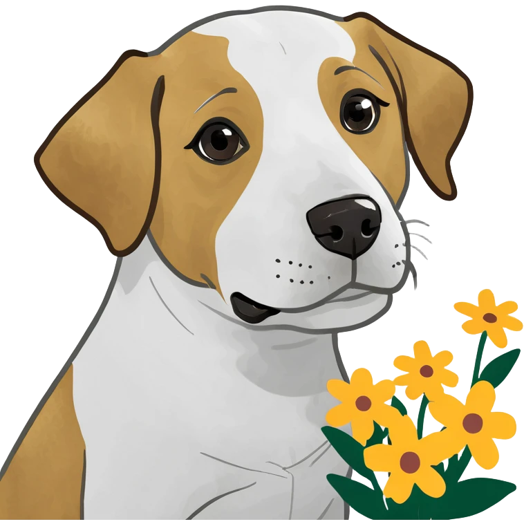 Dog with flowers emoji