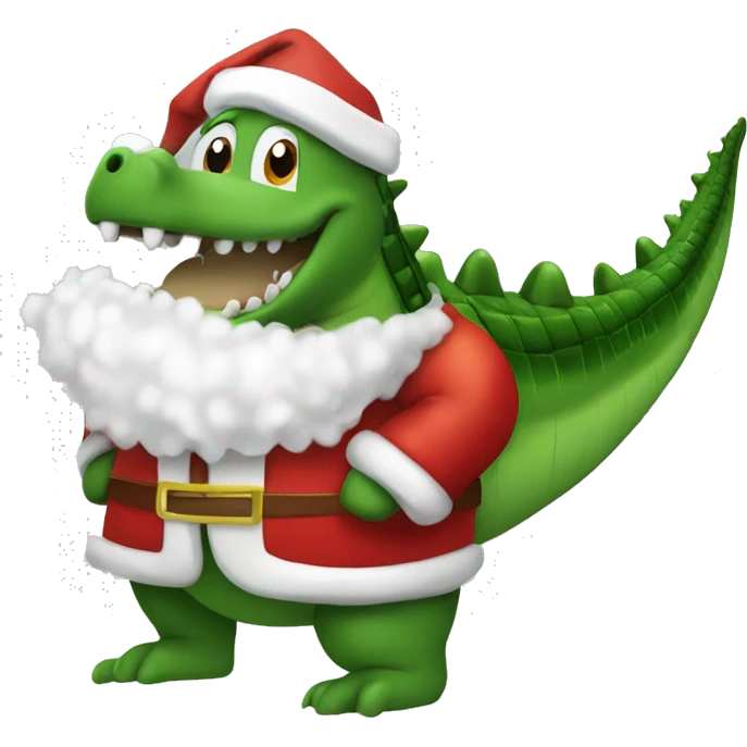 Santa Claus in the form of a crocodile  emoji