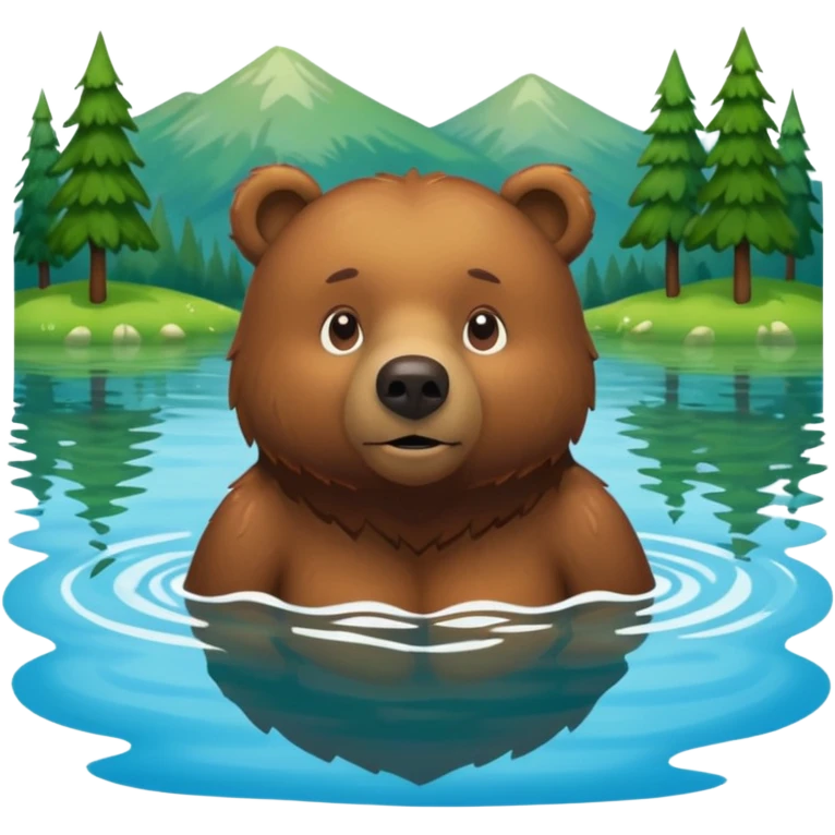  The bear is swimming emoji