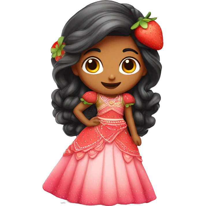strawberry shortcake in a lehenga  emoji