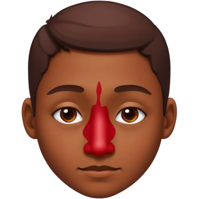 Paint on nose, half body, only nose. emoji