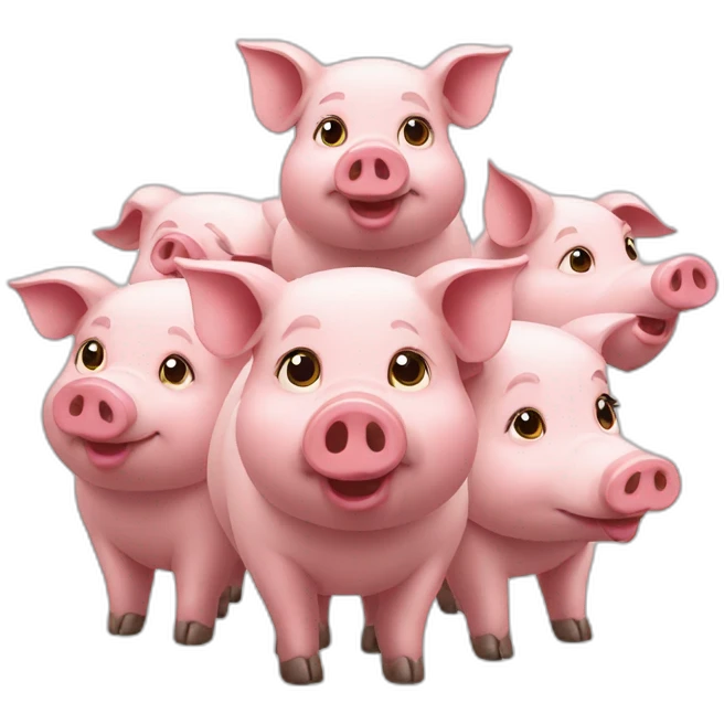 Three pigs in university emoji