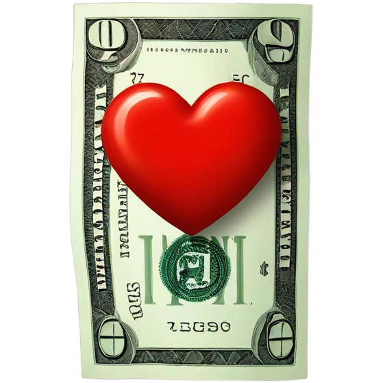 dollar sign red heart emoji