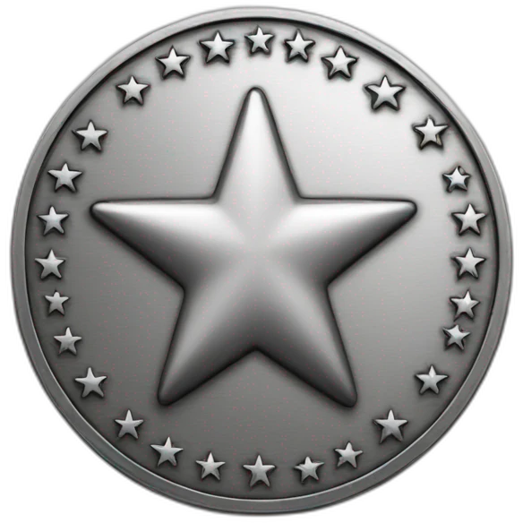 Star in round coin emoji