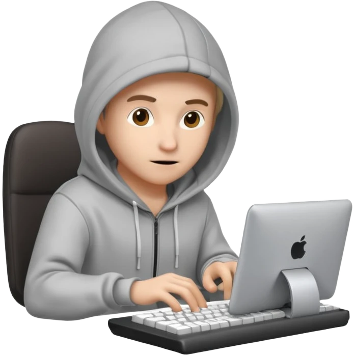 a 3d hacker with computer emoji