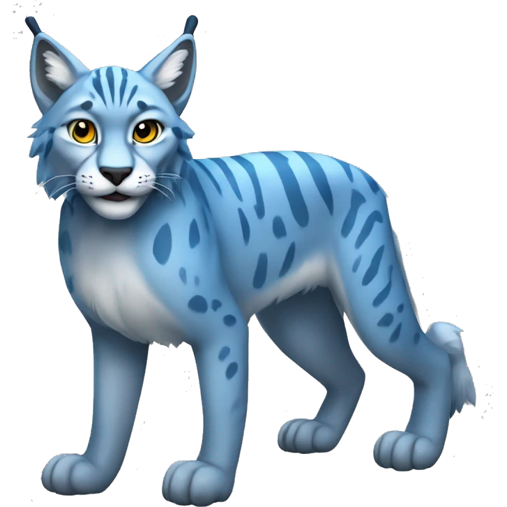 A blue lynx full body emoji