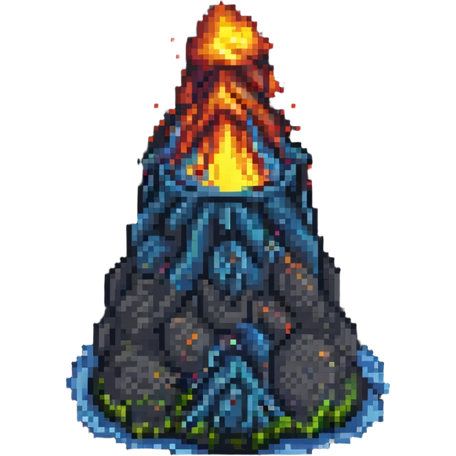 oil geyser erupting, pixel art style, retro video game look emoji