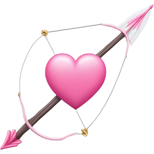 cupids bow and arrow with a pink heart on the end emoji