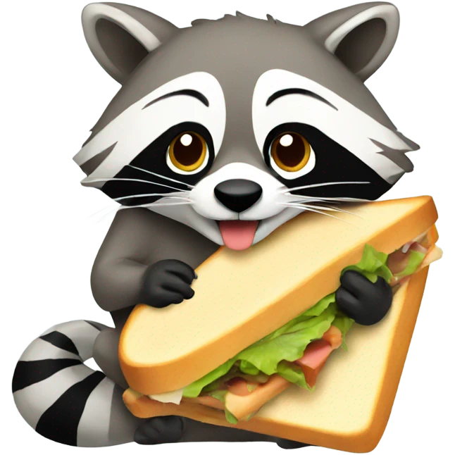 Raccoon eating a sandwich  emoji