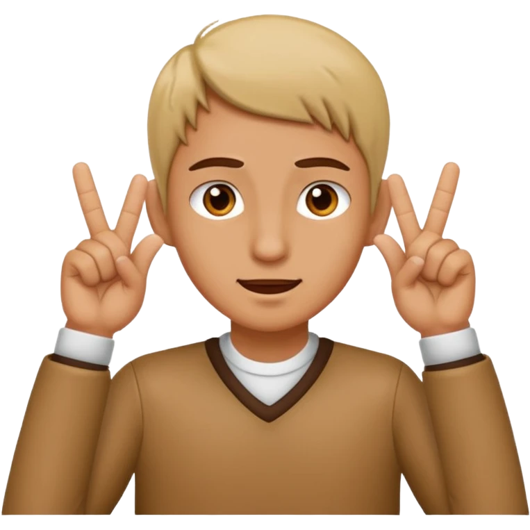 two fingers going into ears emoji