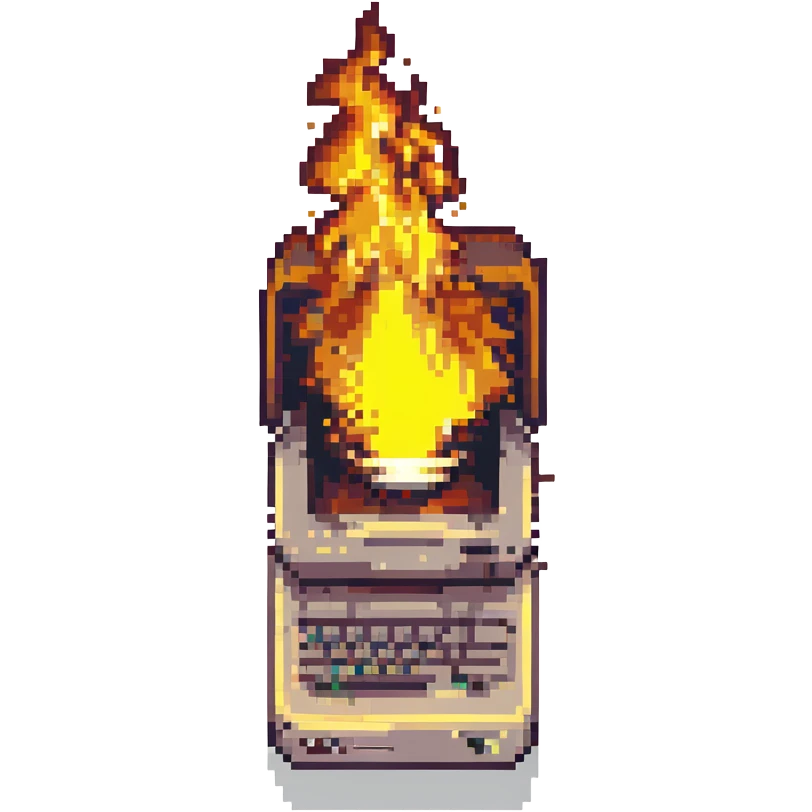 Computer on fire emoji
