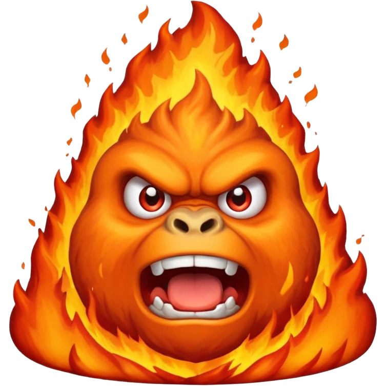 can i have an image of an angry volcano erupting with an angry face. dont make it look like a garilla emoji
