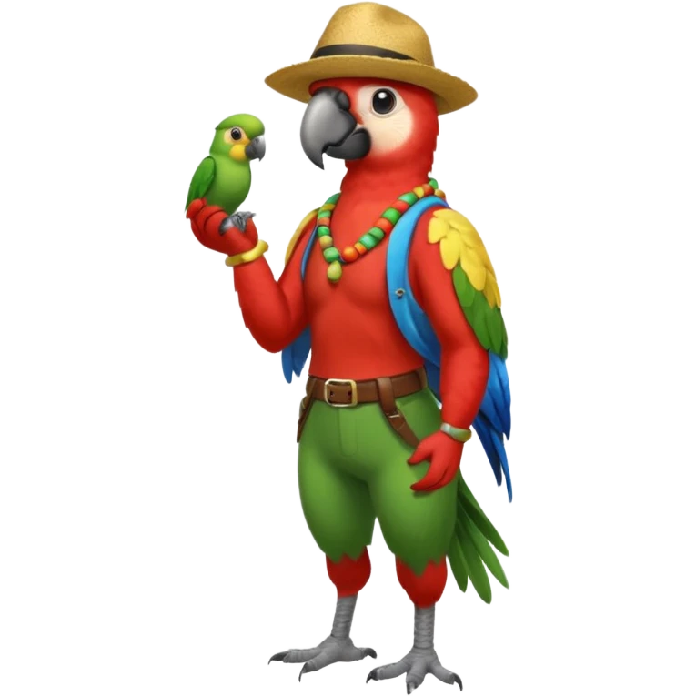 Walker + parrot on shoulder, Full body with walk pose emoji
