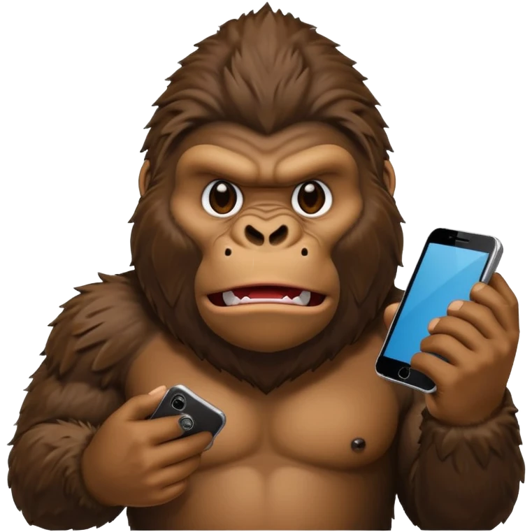 King Kong with a cell phone emojie emoji