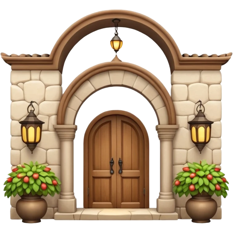 3D Apple-style emoji of a full traditional Turkish han. Rounded stone building with arched wooden doors and windows, small courtyard, fountain, arches, and hanging lanterns. Glossy, smooth, soft shadows, clean white background.






 emoji