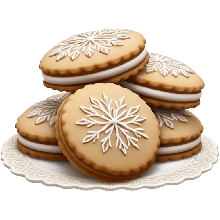 Ma'amoul Cinematic Realistic Ma'amoul Dessert Emoji, depicted as one or two delicate, date-filled cookies lightly dusted with powdered sugar, rendered with intricate textures and warm, inviting lighting. emoji