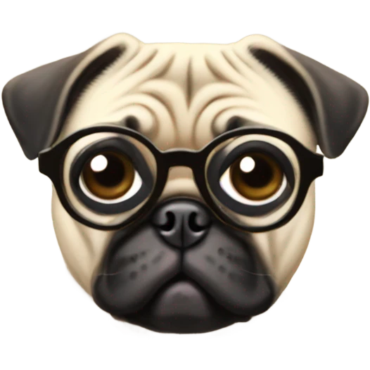 Pug with glasses  emoji