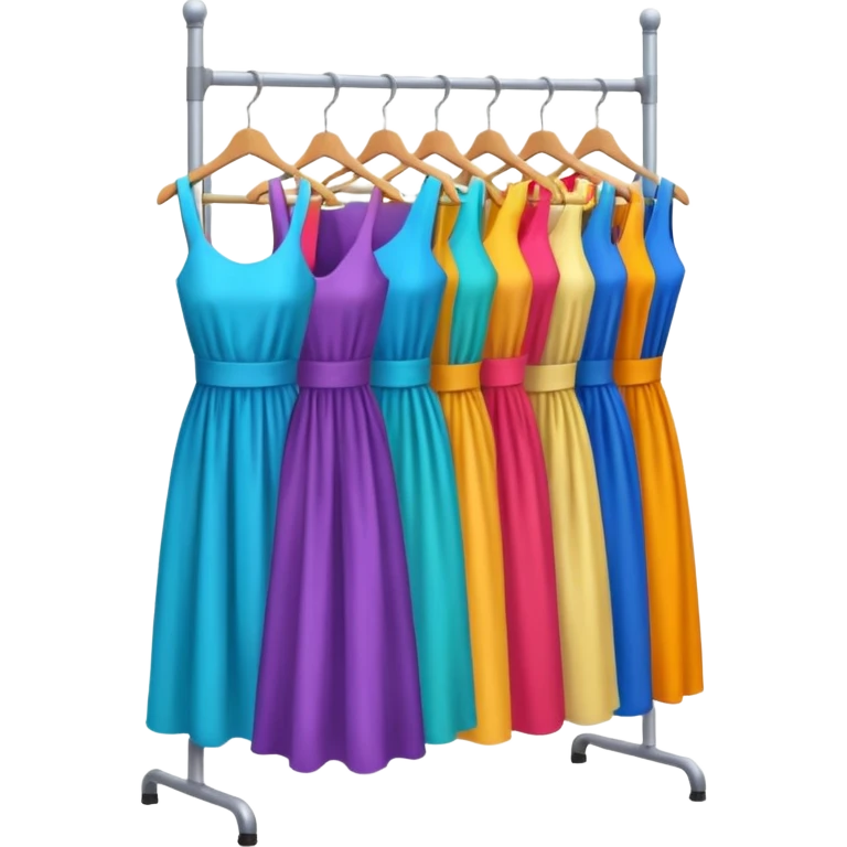 clothing rack with dresses emoji