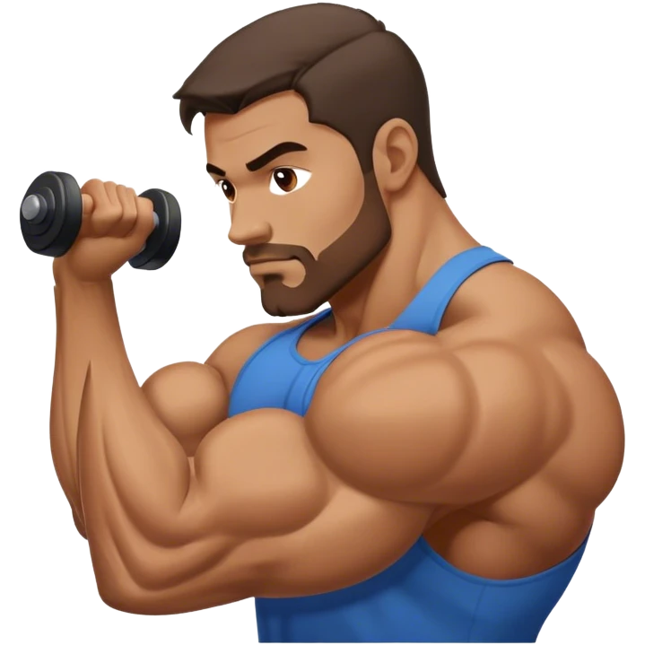 side view guy doing bicep-curls emoji