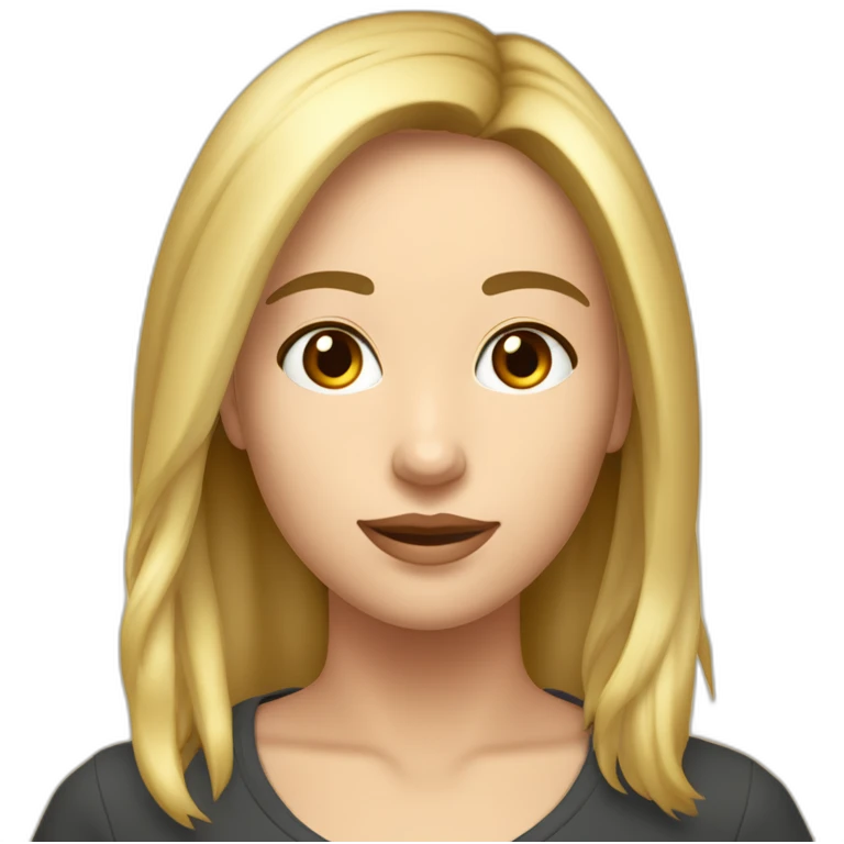 Une fille brune mèche blonde cheveux mi long italienne  emoji