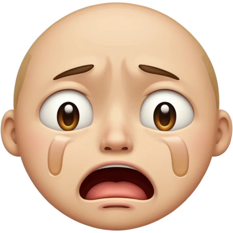 make a super sad face that its crying so hard that his mouth is super wide a normal emoji emoji