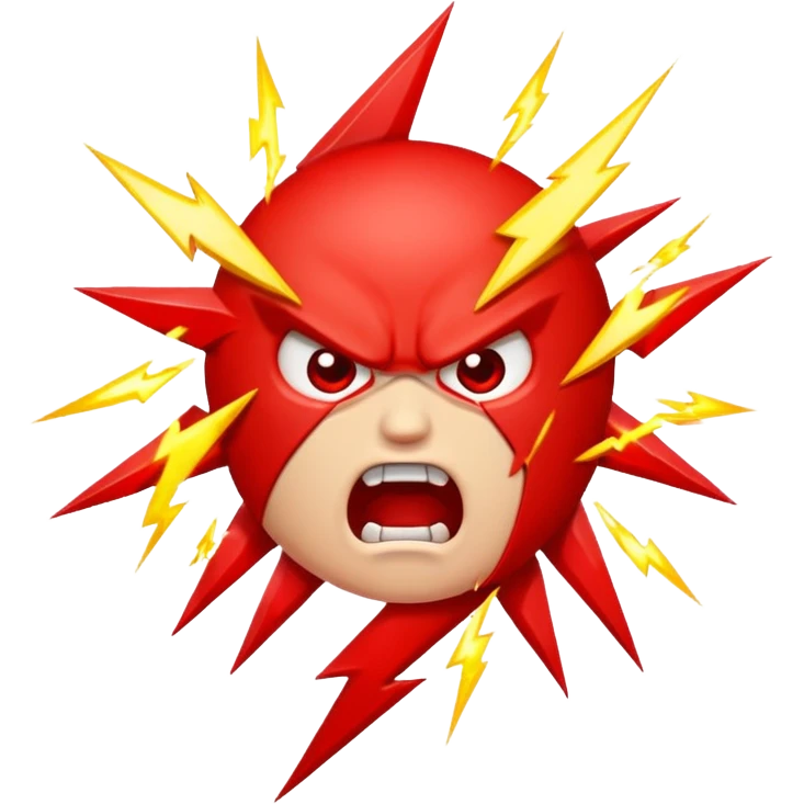 Rayos sentellas con furia rojo que exprese molesta con rayos emoji