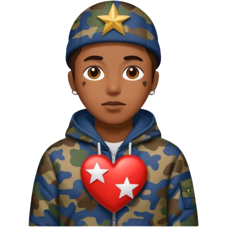 Bape star person  with heart emoji