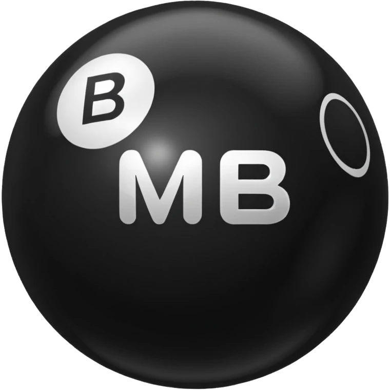 Black pull Ball with MB written on it. Nothing else no holes or anything. emoji