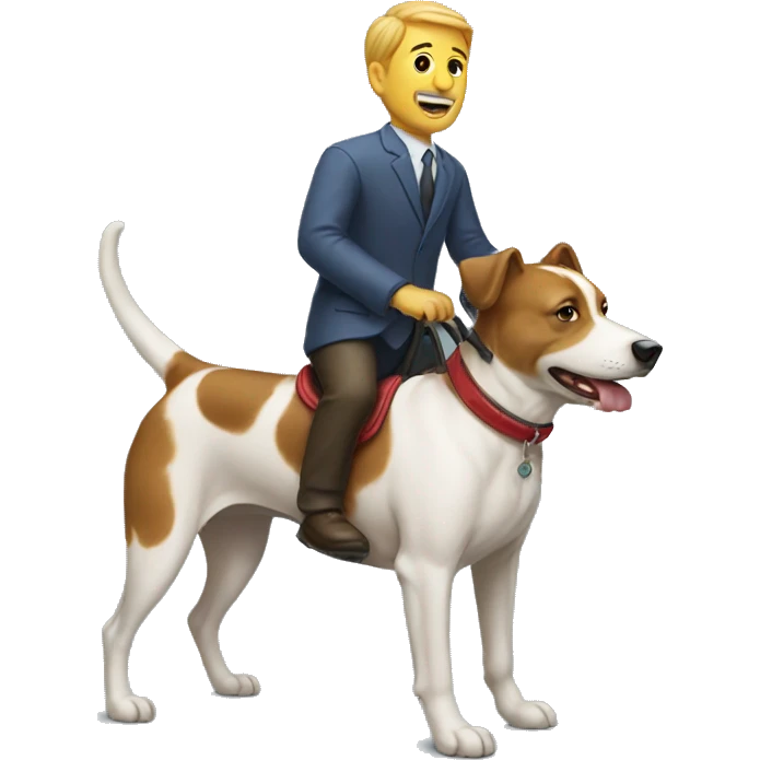 man ride a dog emoji