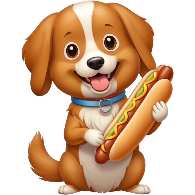 A dog with a hot dog  emoji