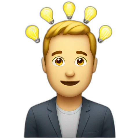 Man-has-a-light-bulb-shining-above-his-head-as-an-idea emoji