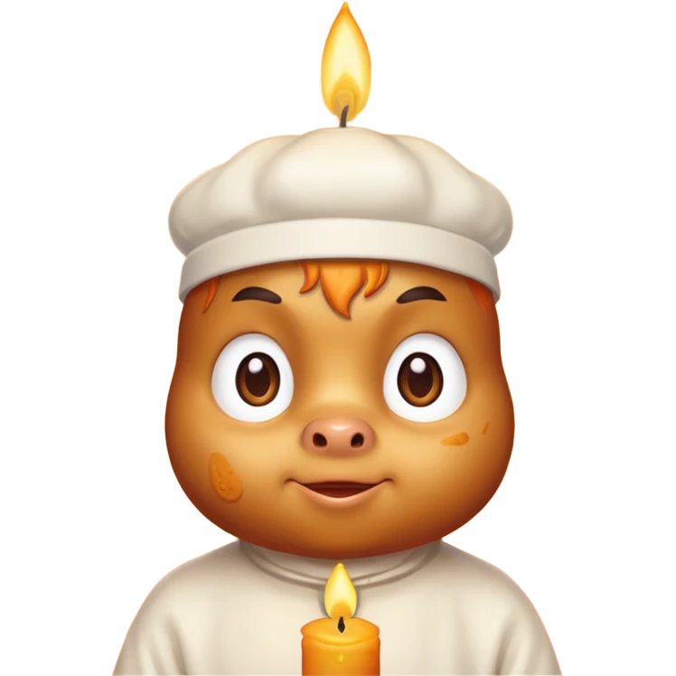 Orange chicken with a candle on his head  emoji