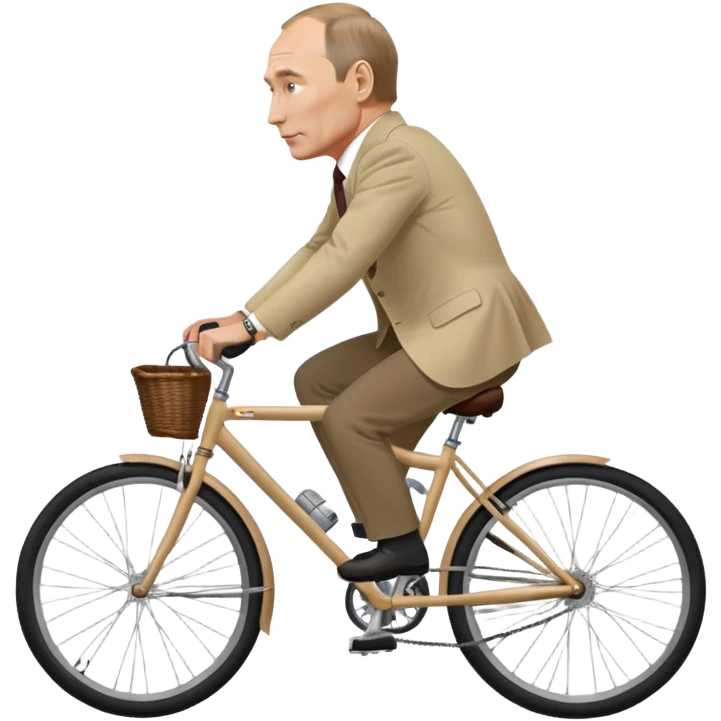 Vladimir Putin riding a bicycle from side view emoji