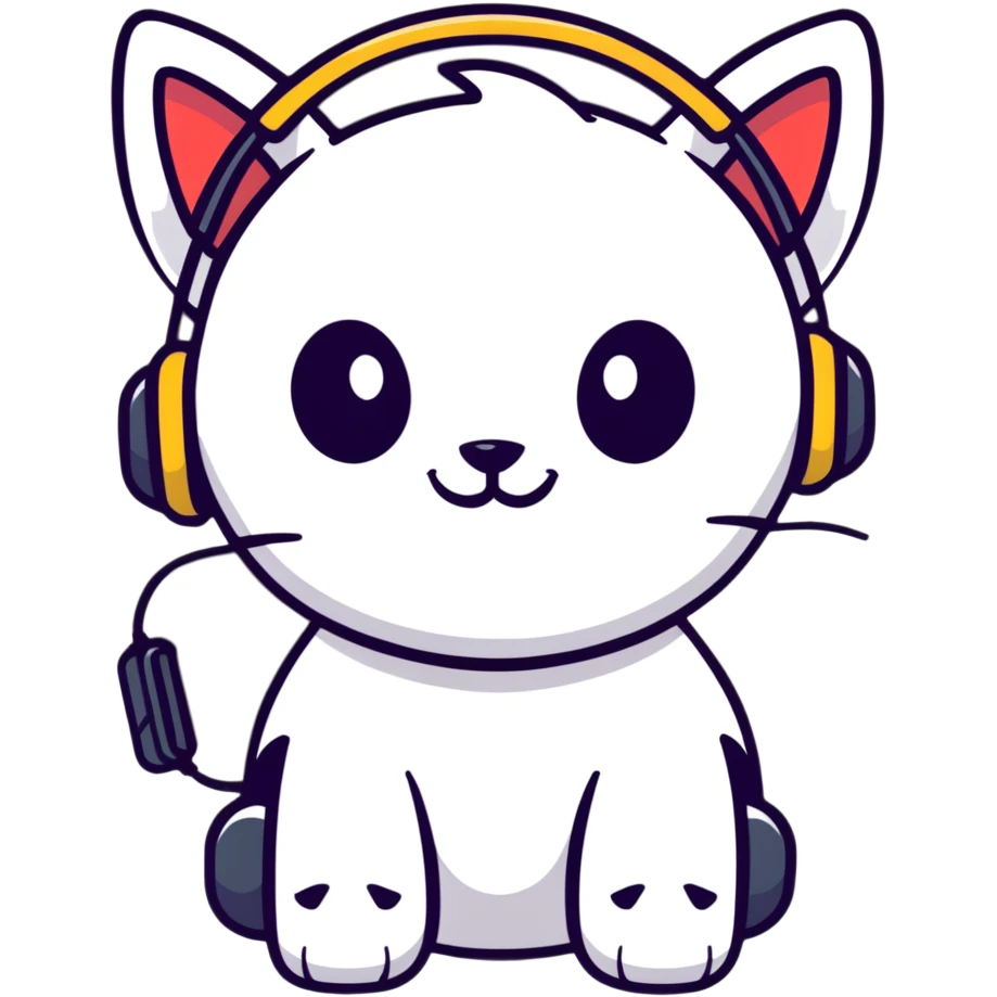 smiling cybercat wearing headphones emoji