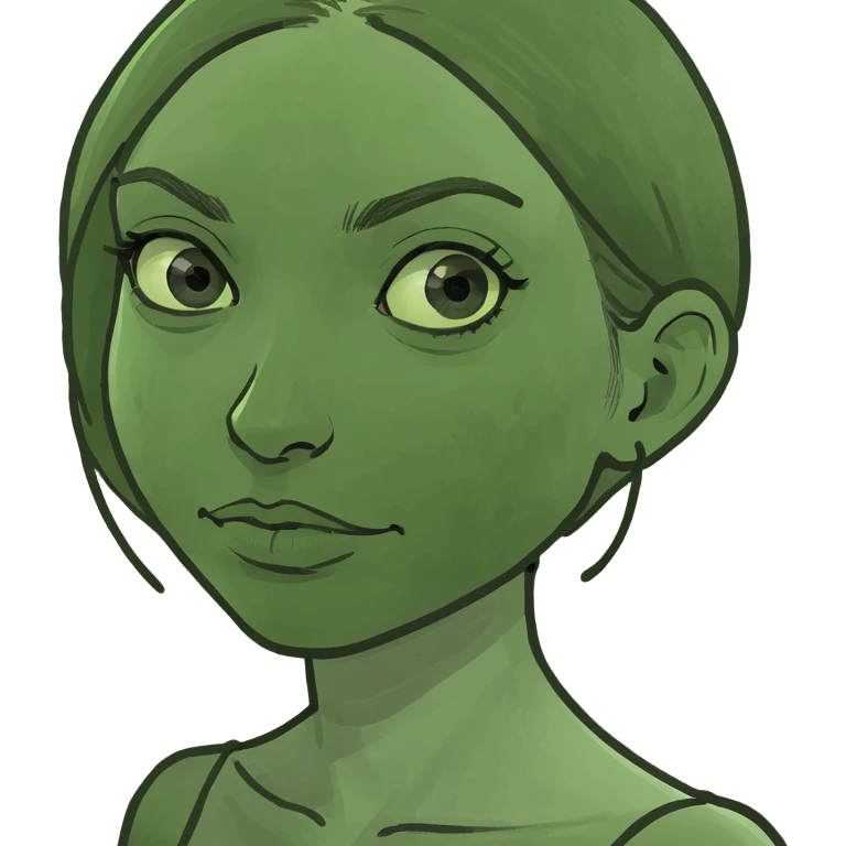 A girl holding a brush emoji