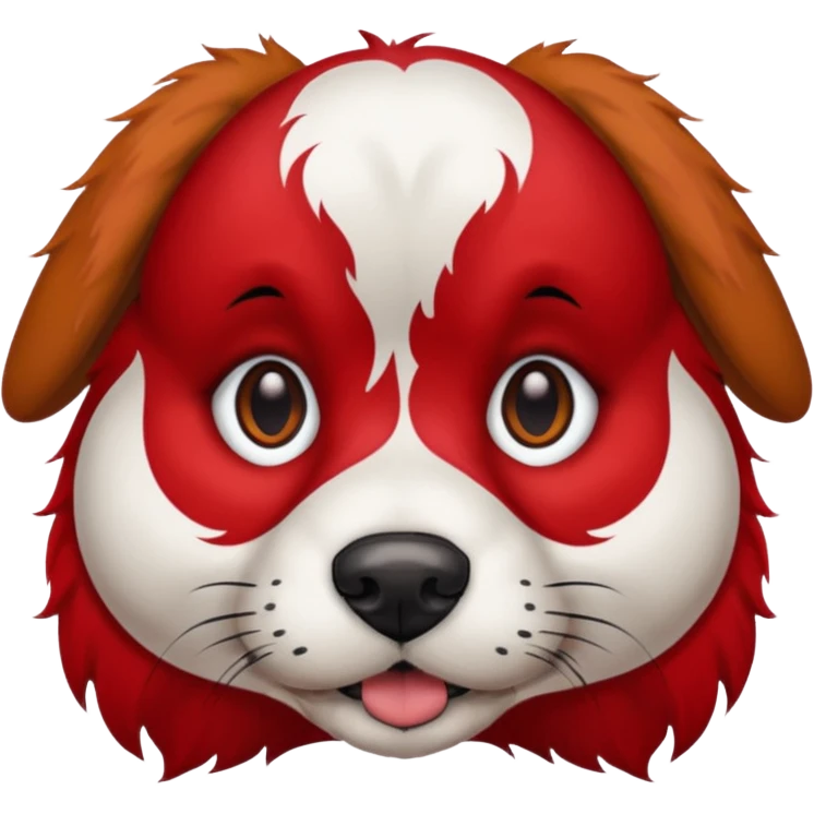 dog with very inked face and red hair emoji