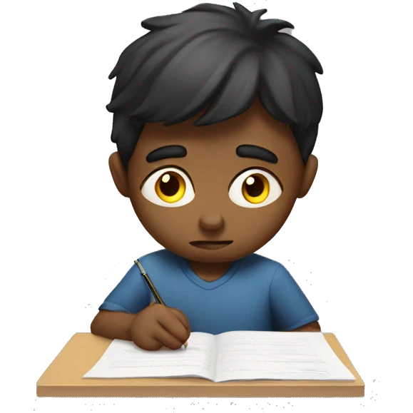 Boy tensed for exam emoji