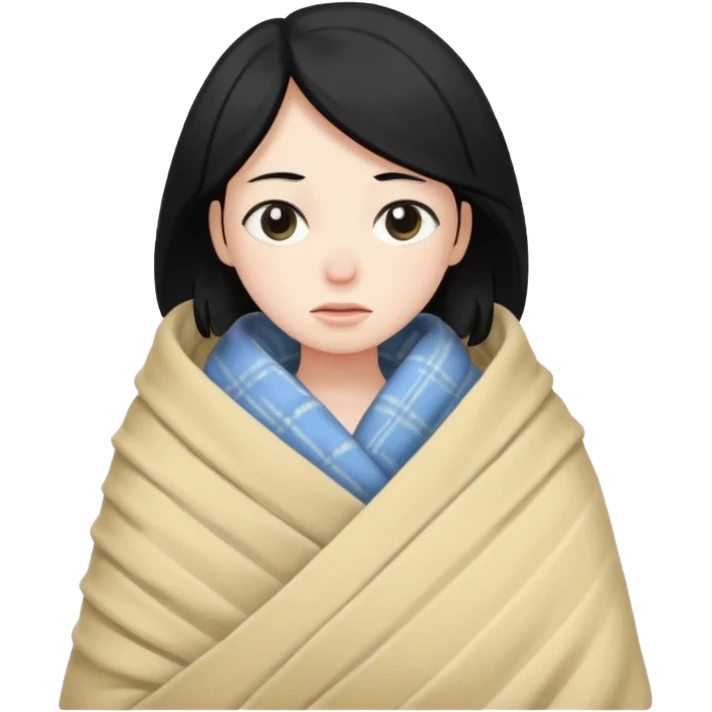 sleeping person With hair black He feels cold emoji