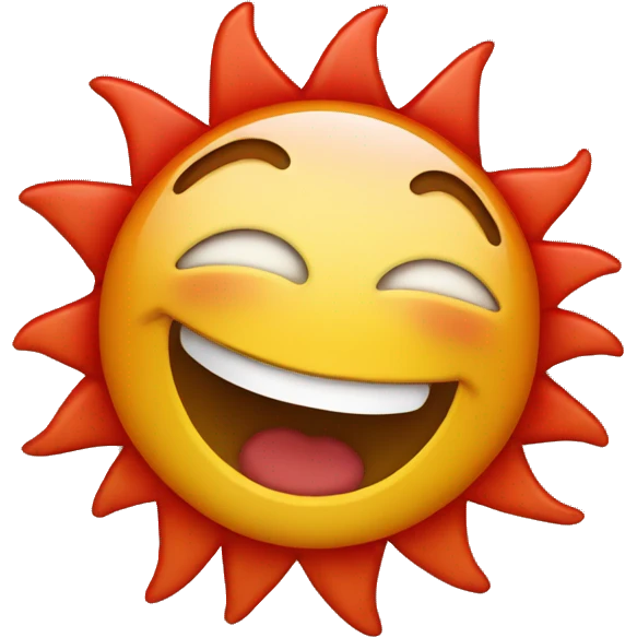 Sun laughing red face  emoji