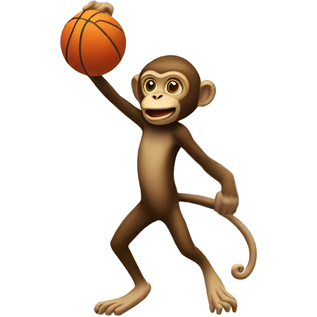 Monkey shooting basketball emoji