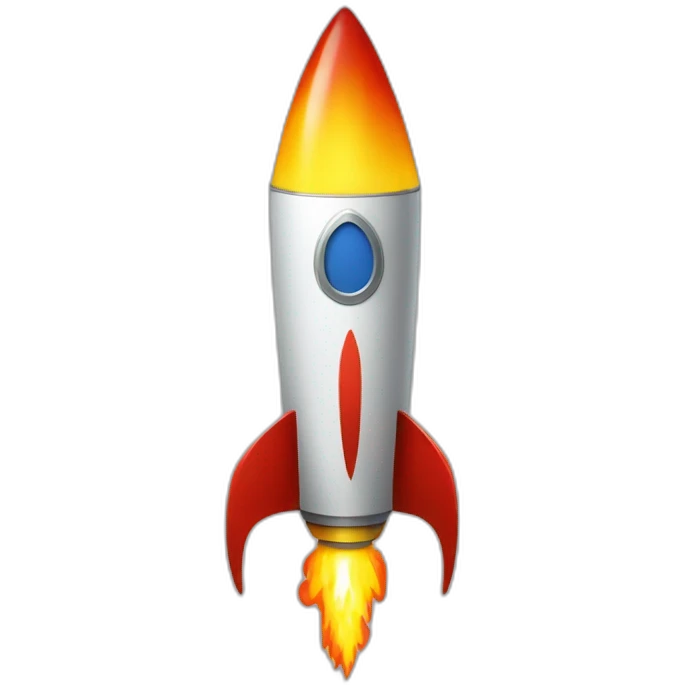 rocket with flame shaped as Ukrainian trident emoji